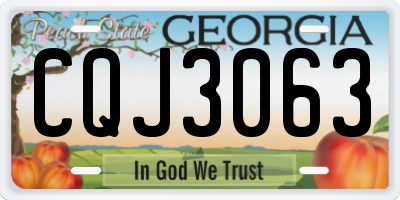 GA license plate CQJ3063