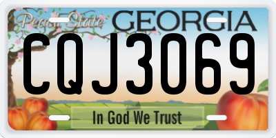 GA license plate CQJ3069