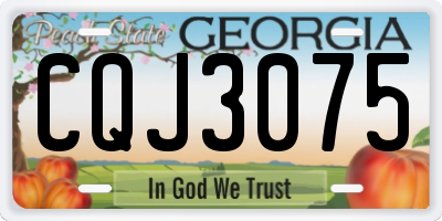 GA license plate CQJ3075