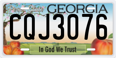 GA license plate CQJ3076