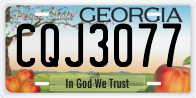 GA license plate CQJ3077