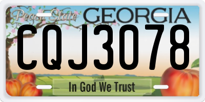 GA license plate CQJ3078