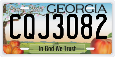 GA license plate CQJ3082
