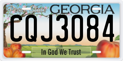 GA license plate CQJ3084