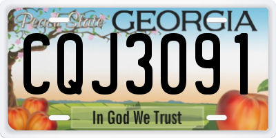 GA license plate CQJ3091