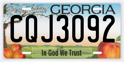 GA license plate CQJ3092