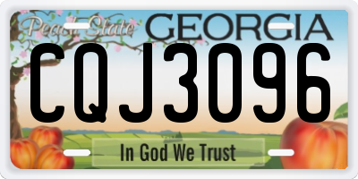 GA license plate CQJ3096