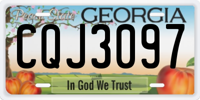 GA license plate CQJ3097