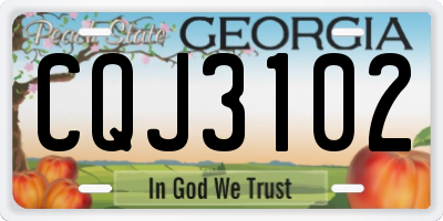 GA license plate CQJ3102