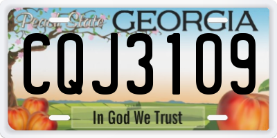 GA license plate CQJ3109