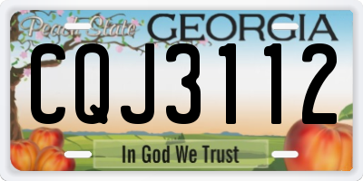 GA license plate CQJ3112
