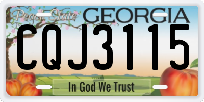 GA license plate CQJ3115