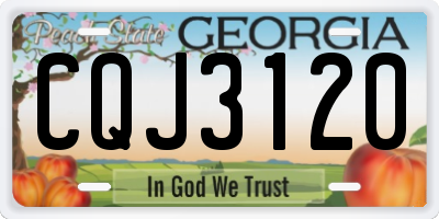 GA license plate CQJ3120