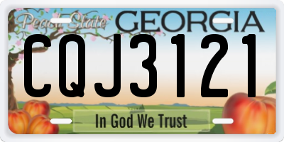 GA license plate CQJ3121