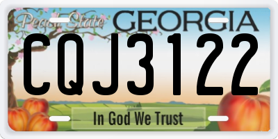 GA license plate CQJ3122