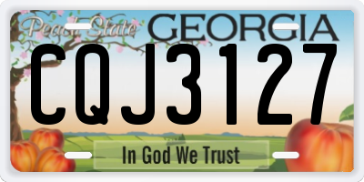 GA license plate CQJ3127