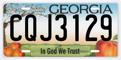 GA license plate CQJ3129