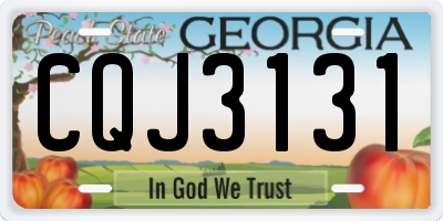 GA license plate CQJ3131
