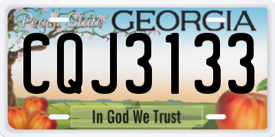 GA license plate CQJ3133