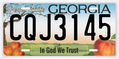 GA license plate CQJ3145