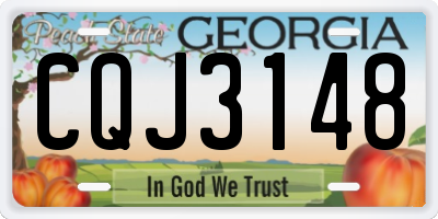 GA license plate CQJ3148