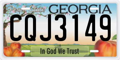 GA license plate CQJ3149