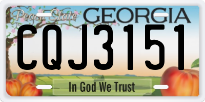 GA license plate CQJ3151