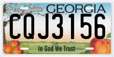 GA license plate CQJ3156