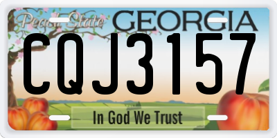 GA license plate CQJ3157