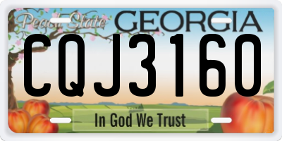 GA license plate CQJ3160