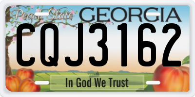 GA license plate CQJ3162