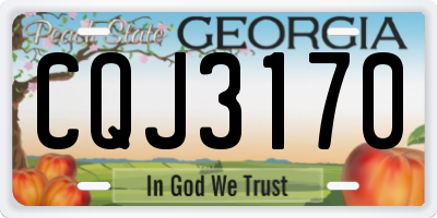 GA license plate CQJ3170