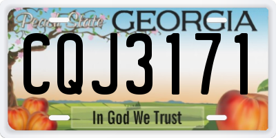 GA license plate CQJ3171
