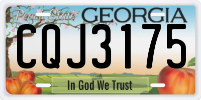 GA license plate CQJ3175