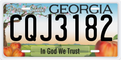 GA license plate CQJ3182