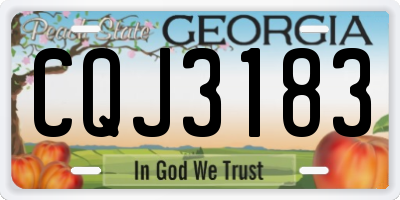 GA license plate CQJ3183