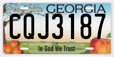 GA license plate CQJ3187