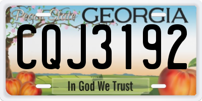 GA license plate CQJ3192