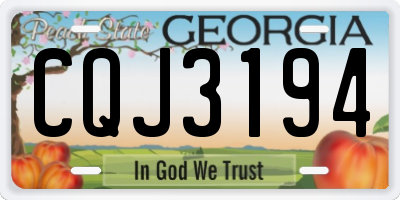 GA license plate CQJ3194