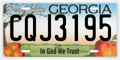 GA license plate CQJ3195