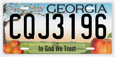 GA license plate CQJ3196