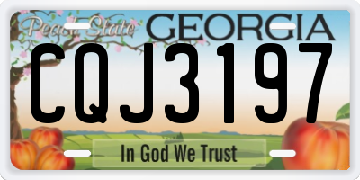 GA license plate CQJ3197