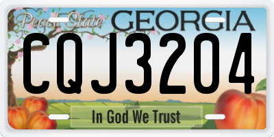 GA license plate CQJ3204