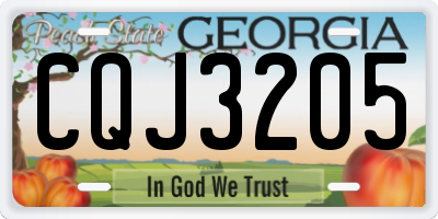 GA license plate CQJ3205