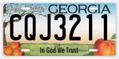 GA license plate CQJ3211