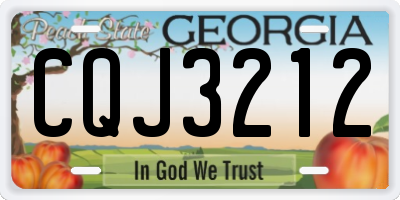 GA license plate CQJ3212
