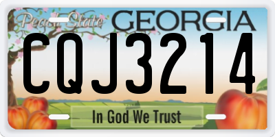 GA license plate CQJ3214