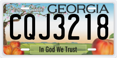 GA license plate CQJ3218
