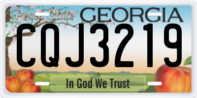 GA license plate CQJ3219