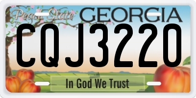 GA license plate CQJ3220